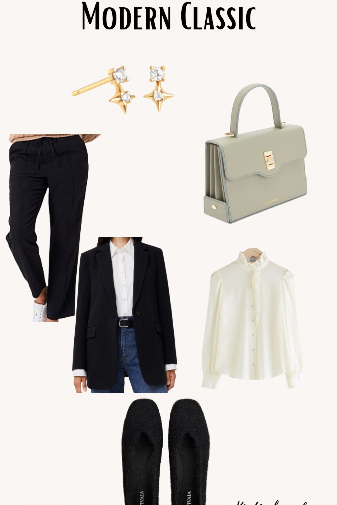 Embrace a modern classic look with a silk blouse and tailored jogger pants. Ballet flats or low block heels, a structured handbag, and a classic blazer bring this sophisticated outfit together, ideal for busy moms who want to look polished on the school run.

#LTKShoeCrush