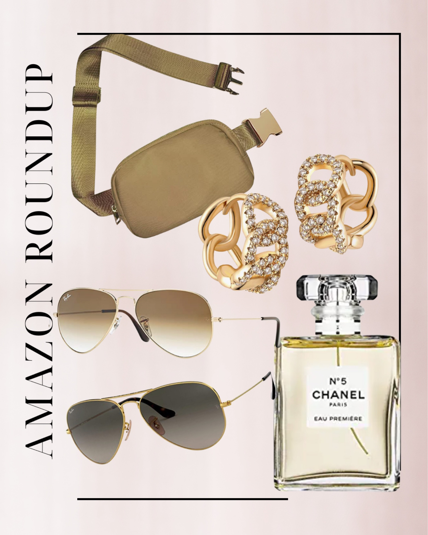 Amazon roundup, belt bag, aviators, raybans, hoops, rhinestones, Chanel perfume 

#LTKstyletip #LTKSeasonal #LTKunder100