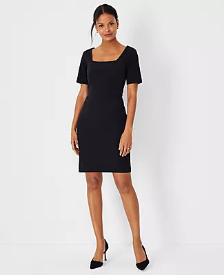 Ann Taylor Scoop Neck Short Sleeve Sheath Dress | Ann Taylor (US)