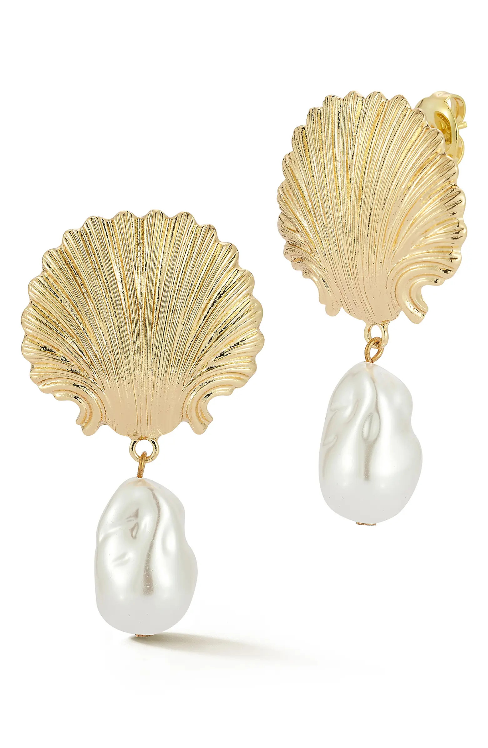 SPHERA MILANO Faux Pearl Seashell Drop Earrings | Nordstromrack | Nordstrom Rack