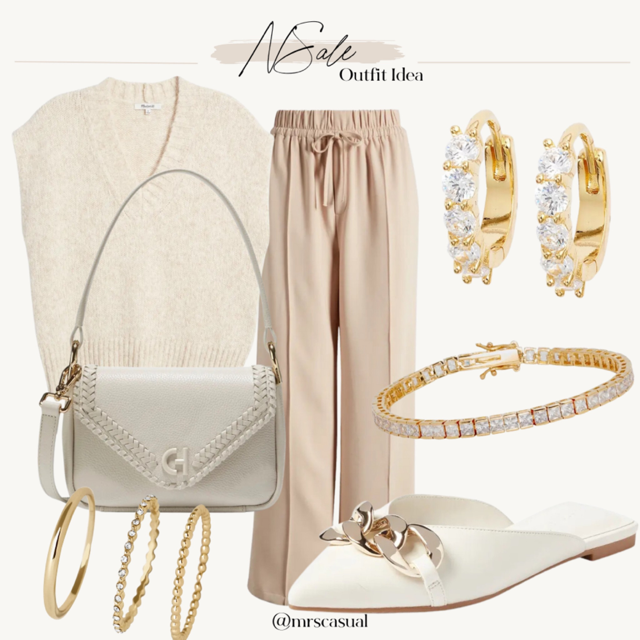 Neutral Nsale outfit idea with my favorite wide leg pants  

#LTKFind #LTKsalealert #LTKxNSale