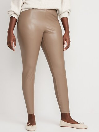 High-Rise Faux Leather Leggings for Women | Old Navy (US)