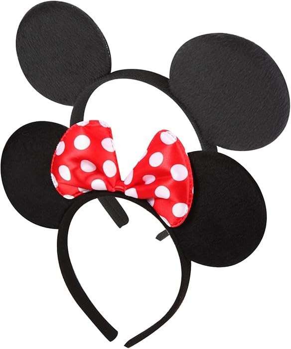2 Pcs Mouse Ears Headbands for Women Men, Mouse Ears Bows Headbands for Princess Decoration Cospl... | Amazon (US)