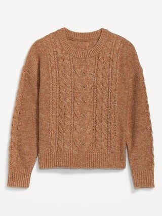 Heathered Cable-Knit Sweater for Women | Old Navy (US)