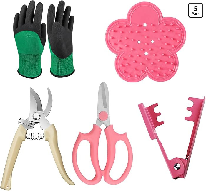 Floral Tool Kit, Rose Thorn Stripper Tool Garden Pruning Shears Scissors Kit, Glove for Floral Ma... | Amazon (US)