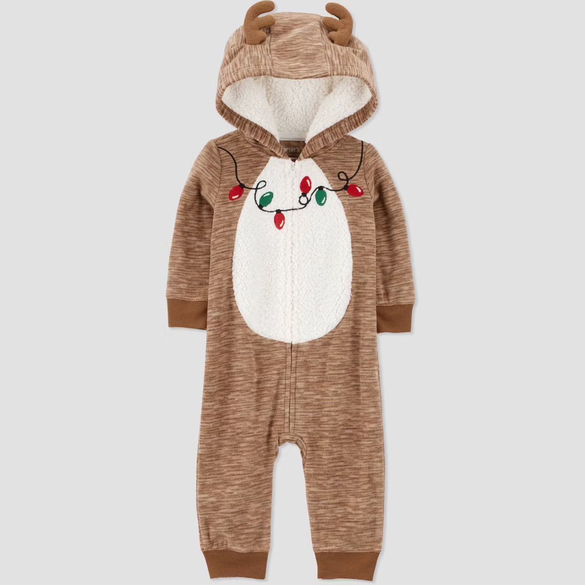 Carter's Just One You® Baby Holiday Reindeer Jumpsuit - White/Brown | Target