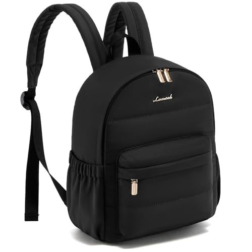 LOVEVOOK Mini Backpack Purse for Women, Small Puffer Lightweight Backpack, Casual Daily Daypack Purse for Women, Cute bag with Anti-theft Pocket for Travel-Black | Amazon (US)