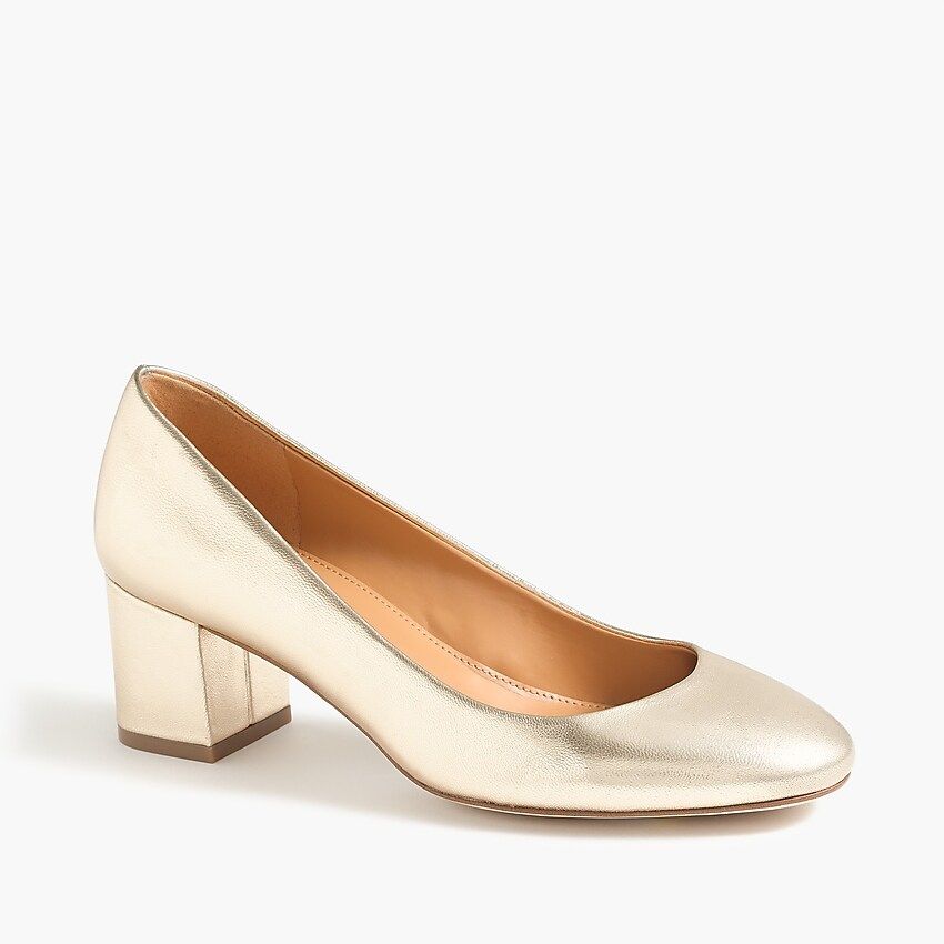 Metallic Bryn block heels | J.Crew Factory