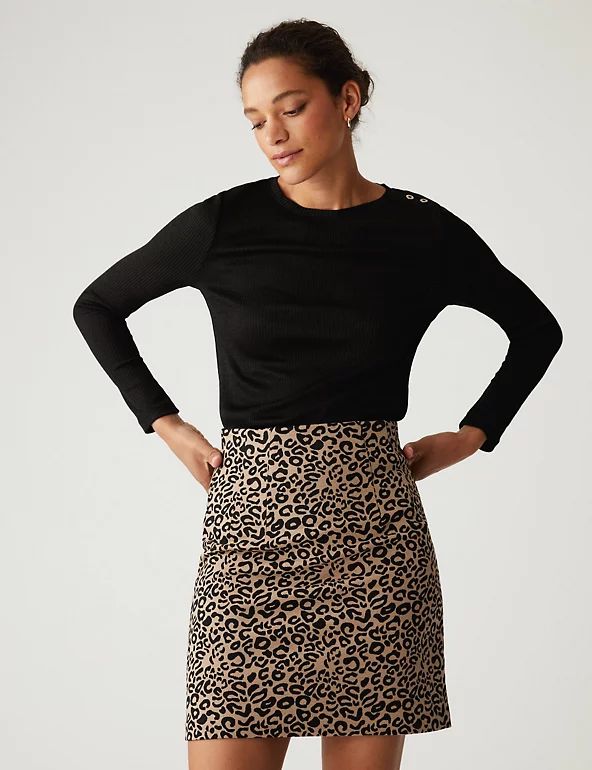Jersey Animal Print Mini A-Line Skirt | Marks & Spencer (UK)