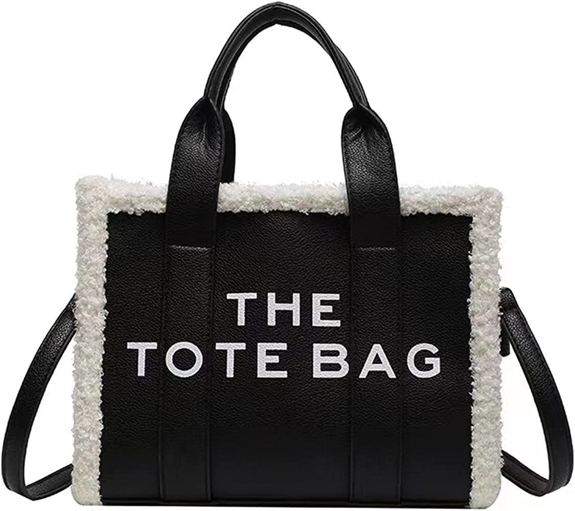 Amazon.com: NEGBIU Tote Bag for Women, PU Leather Tote Bag with Lamb Wool, Crossbody Handbag for ... | Amazon (US)