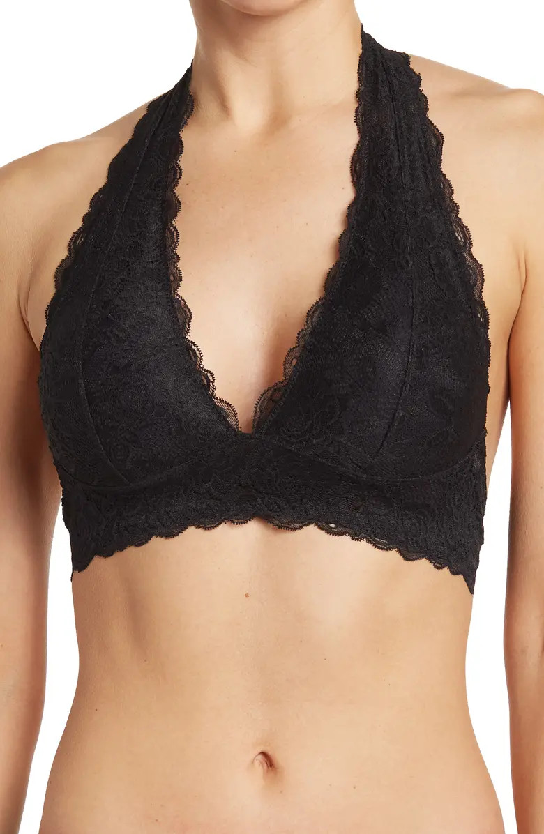 No Cap Lace Halter Neck Bralette | Nordstrom