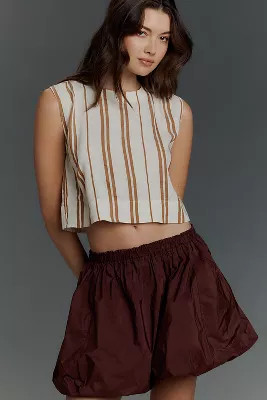 Cloth & Stone Linen Blend Boxy Button-Back Tank | Anthropologie (US)