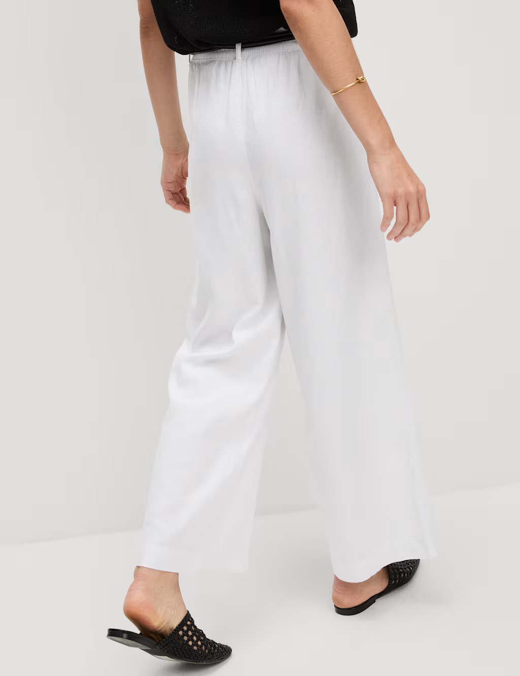 Linen Rich Wide Leg Cropped Trousers | Marks & Spencer (UK)