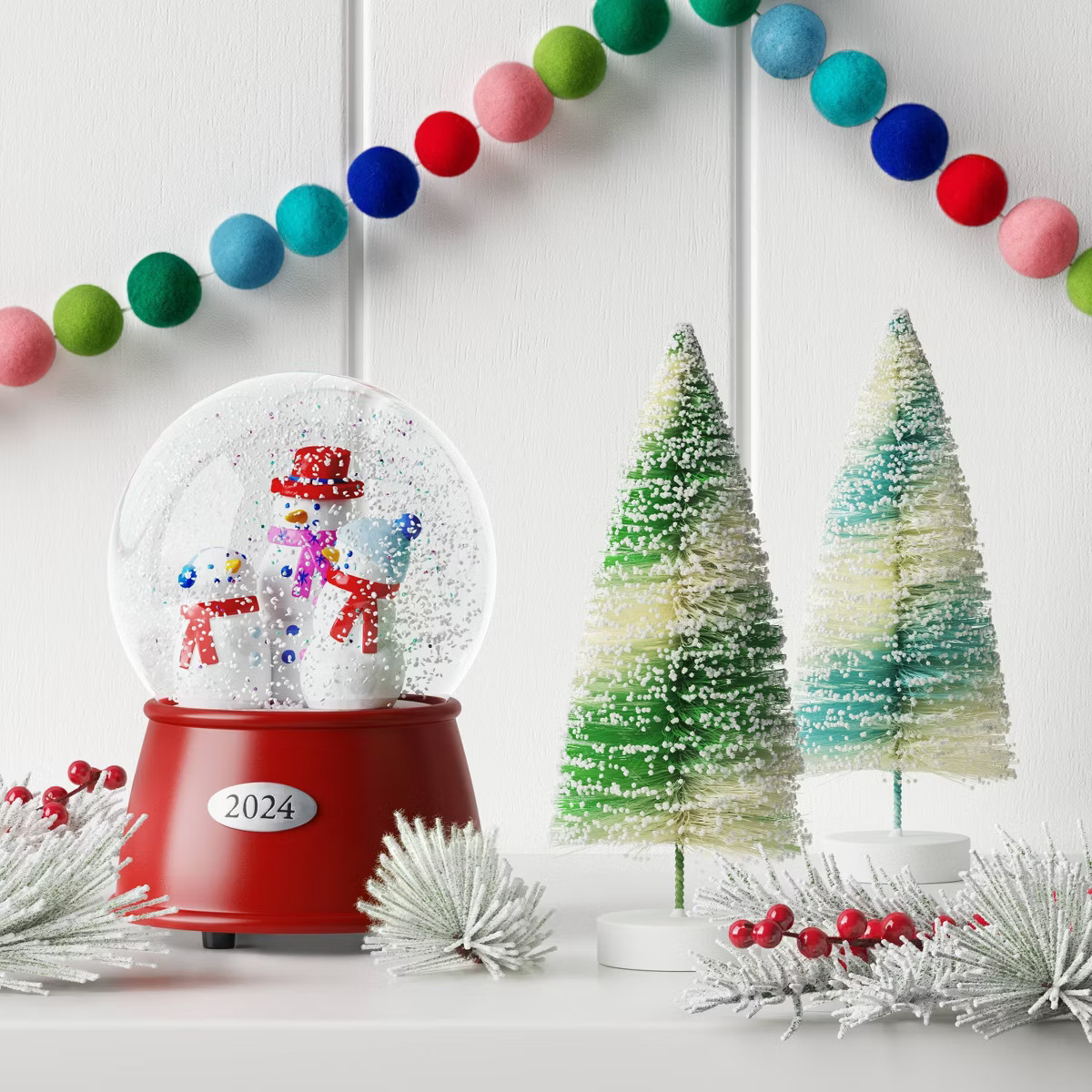 2pc 6" Sisal Bottle Brush Tree Christmas Figurine Set - Wondershop™ | Target