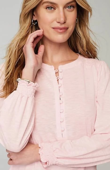 Smocked Henley Top | J. Jill