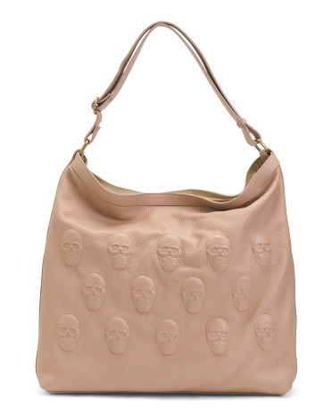 Made In Italy Leather Multi Skull Hobo | TJ Maxx