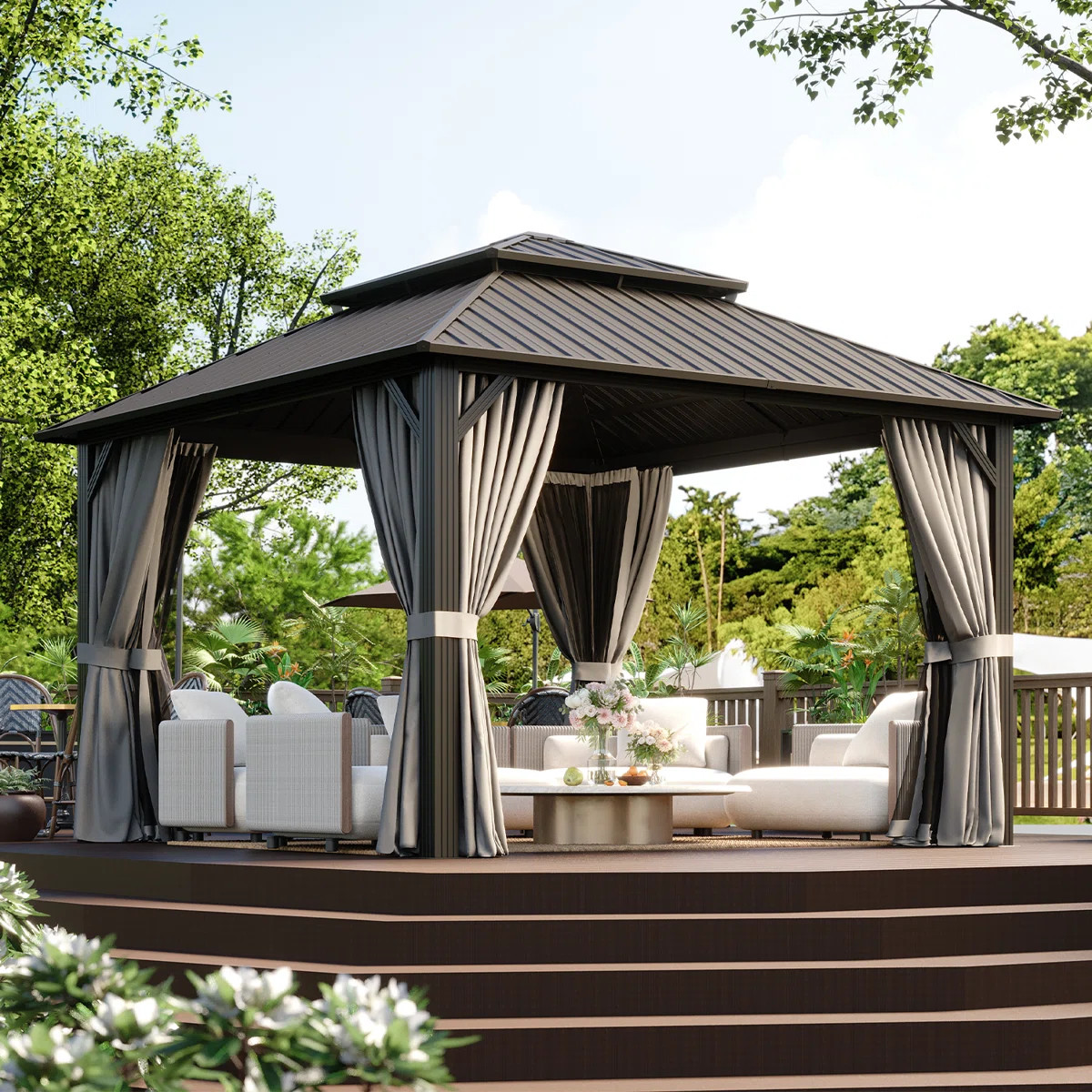 Hardtop Gazebo with Galvanized Steel Roof & Metal Frame | Wayfair North America