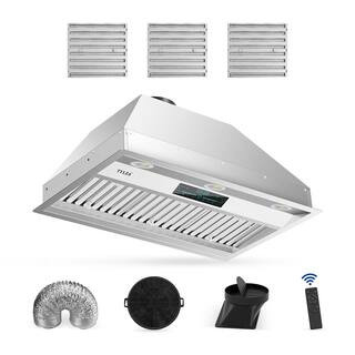 30" 900 CFM Convertible Ductless to Ducted Insert Range Hood in Stainless Steel with Charcoal Fil... | The Home Depot