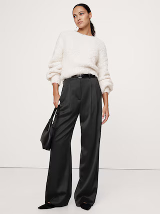 High-Rise Wide-Leg Italian Satin Pant | Banana Republic (US)