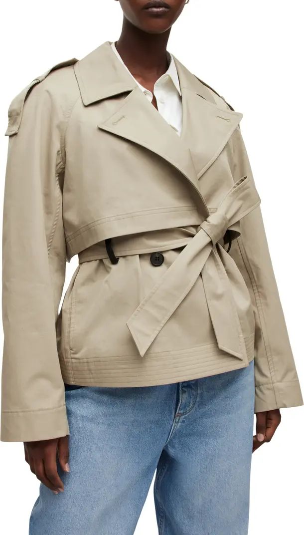 Beckette Cotton Crop Trench Coat | Nordstrom