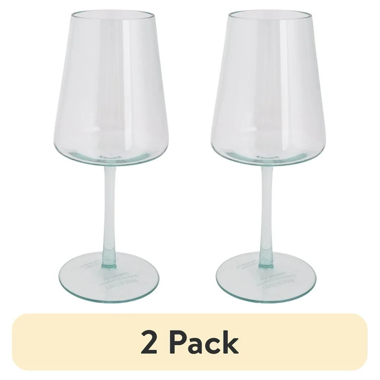 (2 pack) Better Homes & Gardens 17-Ounce Tritan Flare Wine Glass, Teal - Walmart.com | Walmart (US)