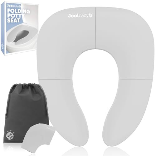 Jool Baby Folding Travel Potty Training Seat for Toddlers, Fits Round & Oval Toilets, Non-Slip Suction Cups, Includes Free Travel Bag (Gray) | Amazon (US)
