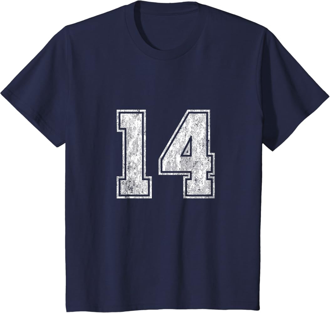 Number 14 T-Shirt Vintage Fourteen Tee Sports Design | Amazon (US)
