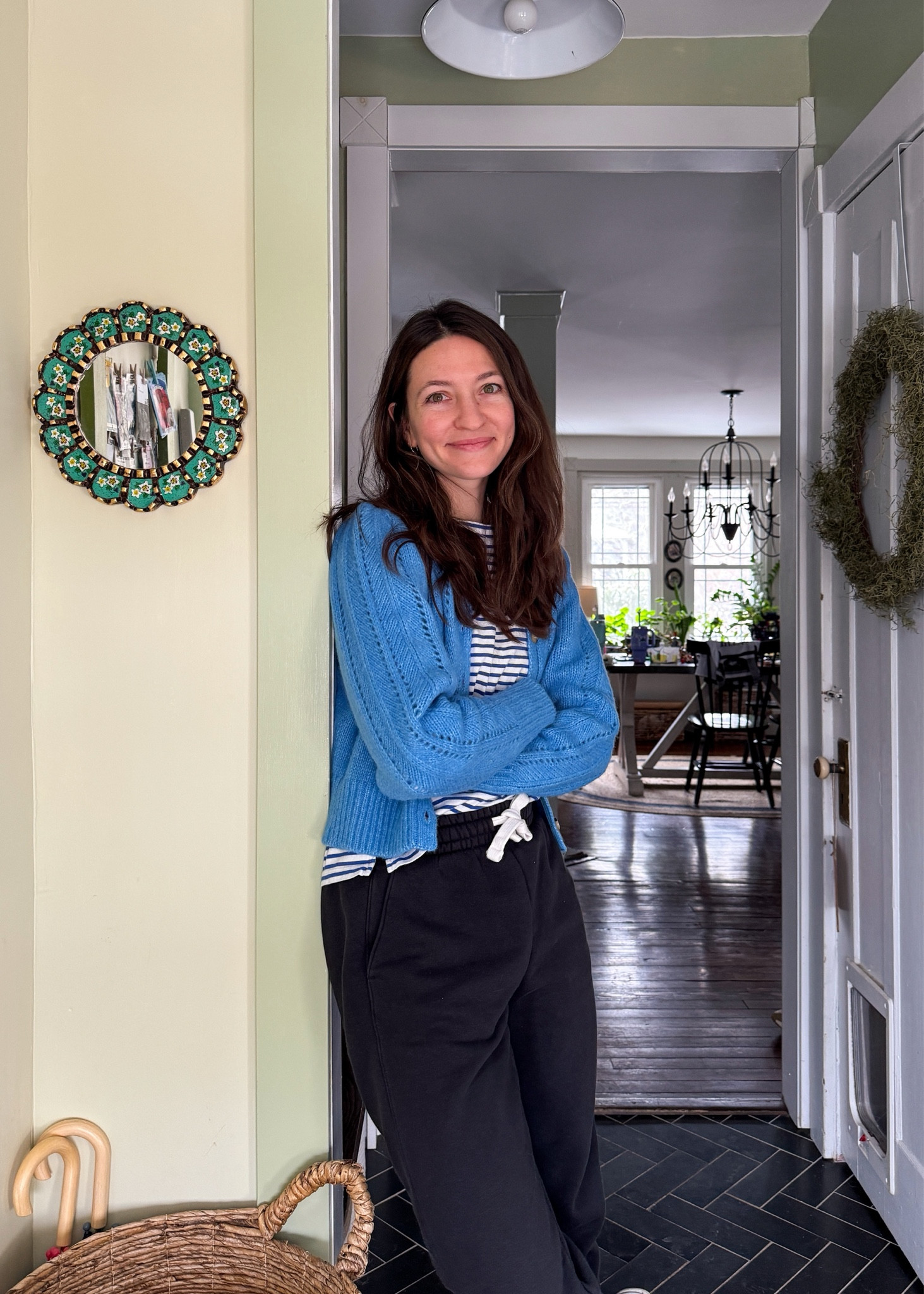 How to hang a small mirror or piece of art: pick a spot (usually done relatively impulsively), get a nail & hammer, & hang it 😂 I’m an “eye it up” kind of person when it comes to hanging anything or picking paint colors… can’t say it’s the right way but it works for me (or it doesn’t & then I have to redo it… still works …ish 🤷🏻‍♀️🤣) 

#LTKHome #LTKSeasonal