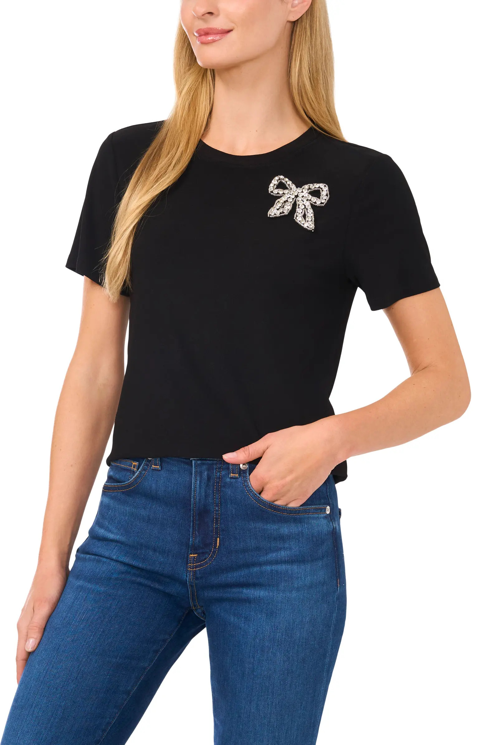 CeCe Embellished Bow T-Shirt | Nordstrom | Nordstrom