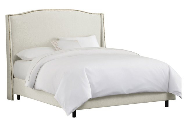 Cole Wingback Bed, Talc Linen | One Kings Lane
