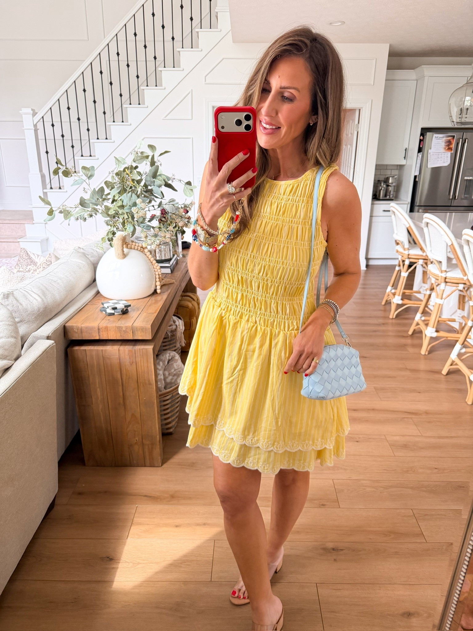 This yellow dress is such a happy summer find. The smocked detail is super flattering, the scalloped hem makes it feel extra feminine, and the soft buttery yellow color is perfect for vacations, brunch, baby showers, or summer events. Love how easy it is to dress up with heels and a cute bag.

yellow summer dress, smocked dress, feminine summer outfit, vacation dress, brunch outfit, baby shower dress, wedding guest dress, scalloped hem dress, affordable summer fashion, summer date night outfit, boutique style dress, cheerful summer style, themominstyle

#LTKootd #LTKSeasonal #LTKOver40