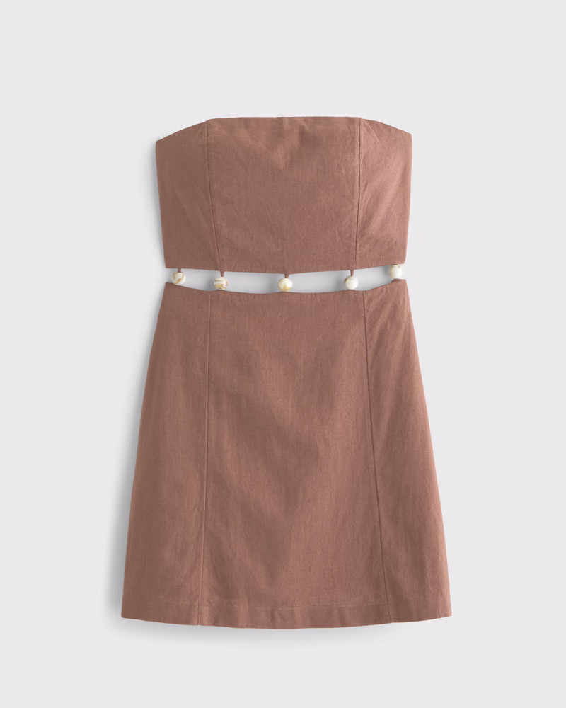 Beaded Strapless Mini Dress | Abercrombie & Fitch (US)