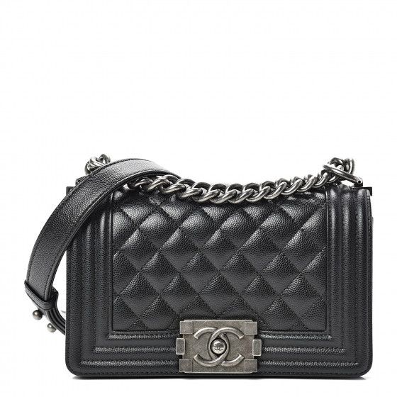 CHANEL Caviar Quilted Small Boy Flap Black | Fashionphile