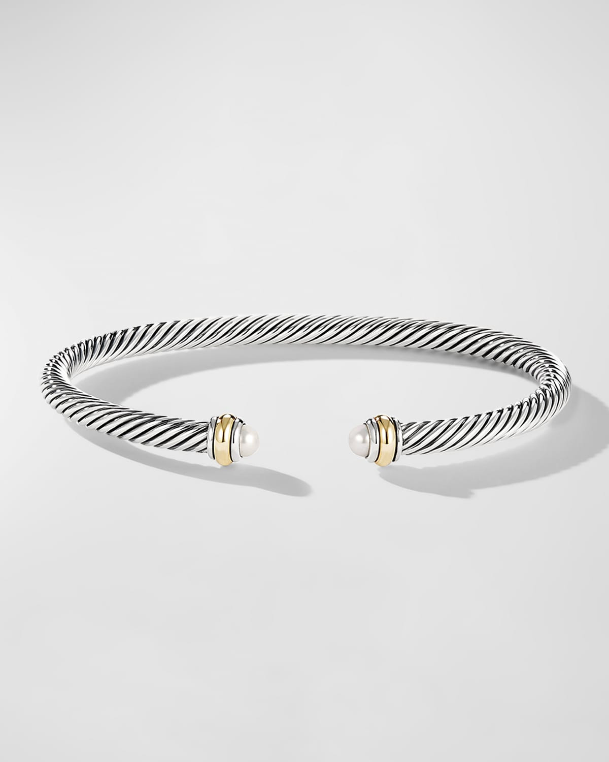 Cable Bracelet with Gemstone in Silver with 18K Gold, 4mm | Neiman Marcus