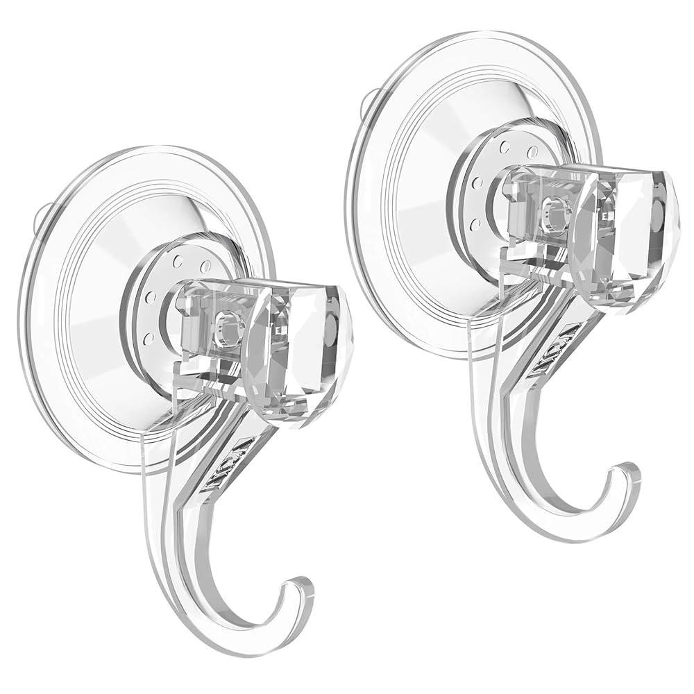 VIS'V Suction Cup Hooks, Small Shower Suction Hooks, Heavy Duty, Removable and Reusable, Clear, 6... | Amazon (US)