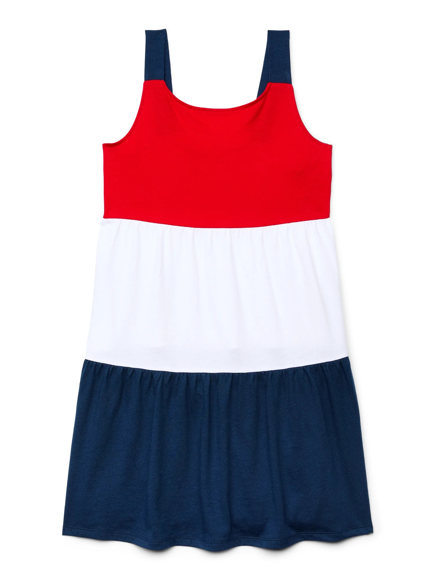 Wonder Nation Girls Americana Sleeveless Tiered Dress, Sizes 4-18 | Walmart (US)