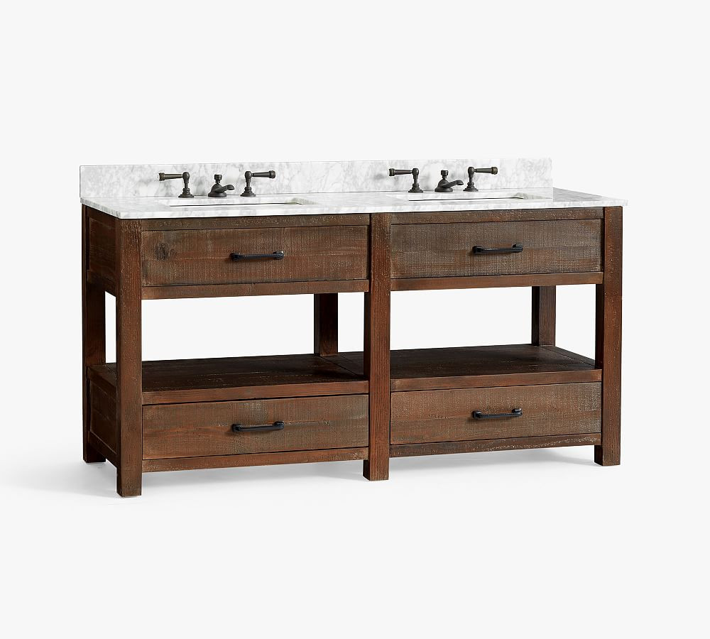 Paulsen 63" Reclaimed Wood Double Sink Vanity | Pottery Barn (US)