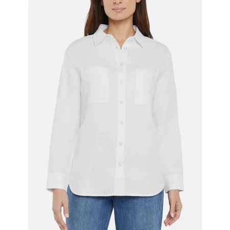 Gap Women's Gauze Button Front Shirt, White, Size XS | Walmart (US)