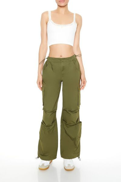 Wide-Leg Cargo Parachute Pants | Forever 21