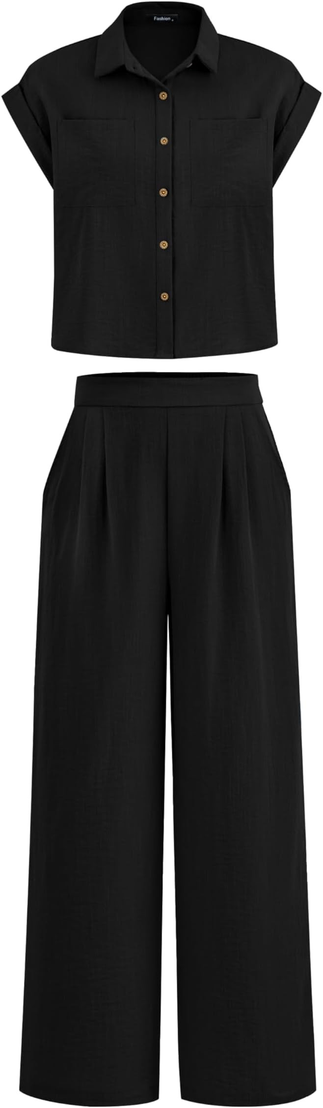 PRETTYGARDEN Womens 2 Piece sets Summer Cap Sleeve Tops Palazzo Pants Dressy Casual Vacation Trav... | Amazon (US)