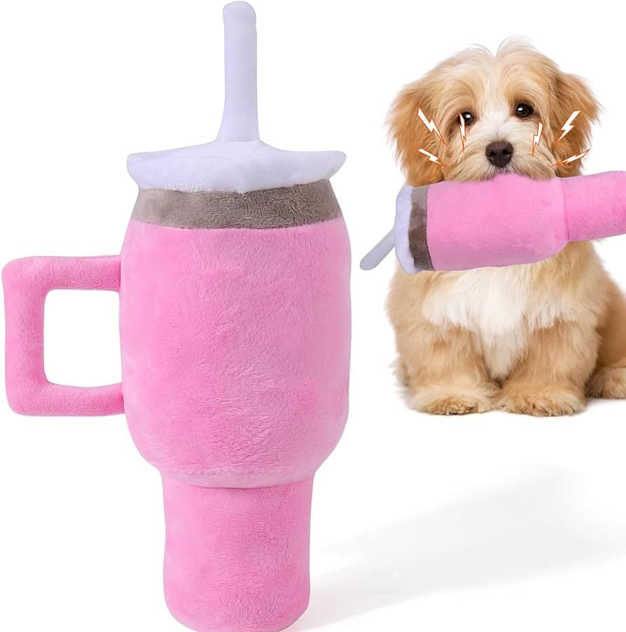 Mity rain Funny Tumbler with Handle Cup Dog Toys,Squeaky Dog Toys Interactive Fluff and Tuff Dog ... | Amazon (US)