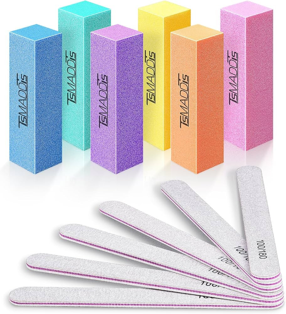 Nail Files and Buffer, TsMADDTs Professional Manicure Tools Kit Rectangular Art Care Buffer Block... | Amazon (US)