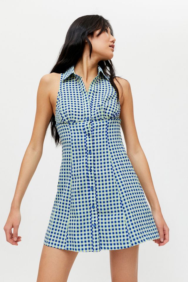 UO Tia Button-Front Mini Dress | Urban Outfitters (US and RoW)