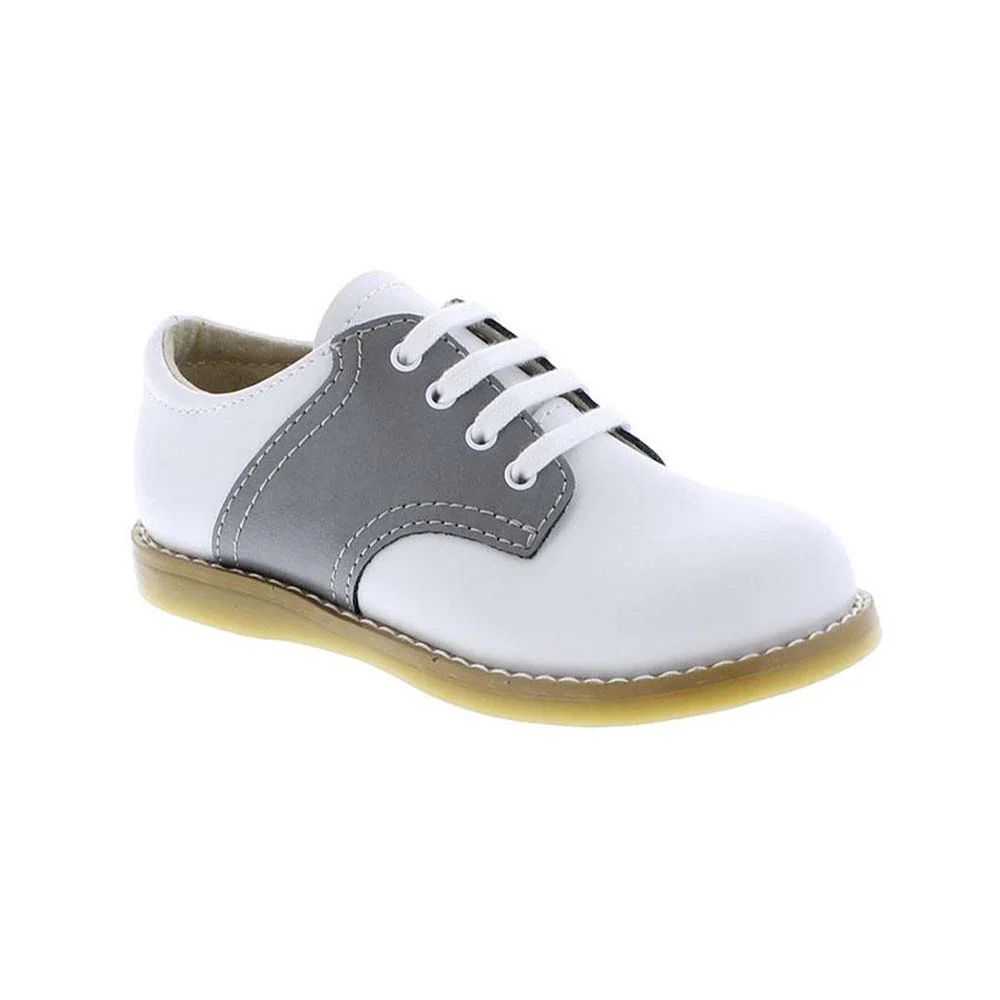 Footmates Saddle Shoe - White with Gray | The Beaufort Bonnet Company