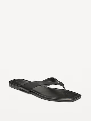 Faux-Leather Flip Flop for Women | Old Navy (US)