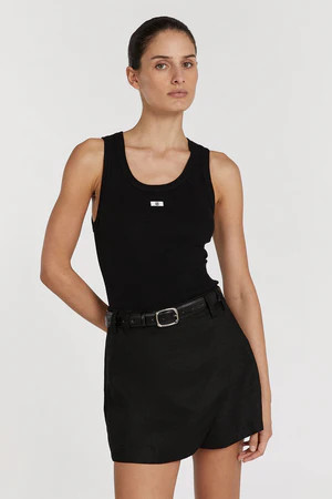 ASTER BLACK LINEN SKORT | DISSH