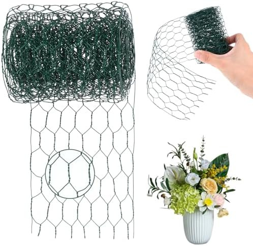 Floral Chicken Wire Roll, 3.94 x 118 Inch Galvanized Hexagonal Mesh Netting for Floral Arrangemen... | Amazon (US)