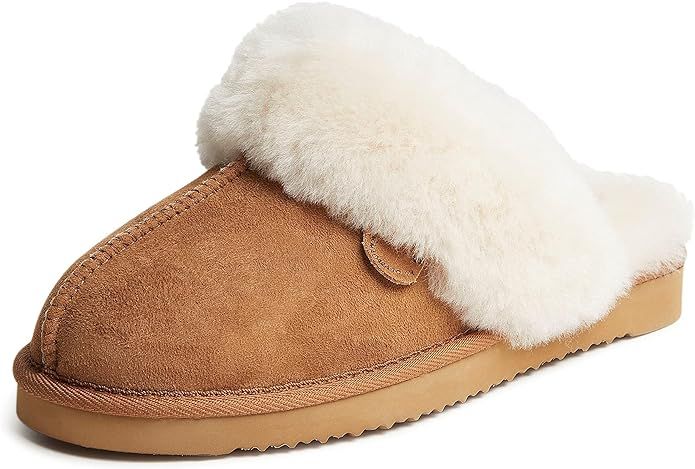 Dearfoams Women's Fireside Water Resistent Sydney Shearling Scuff Slipper | Amazon (US)