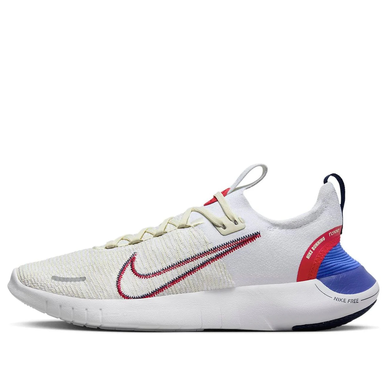 Nike Free RN NN Road Running Shoes 'White Sea Glass Blue Joy University Red' FB1276-100 | KICKS CREW