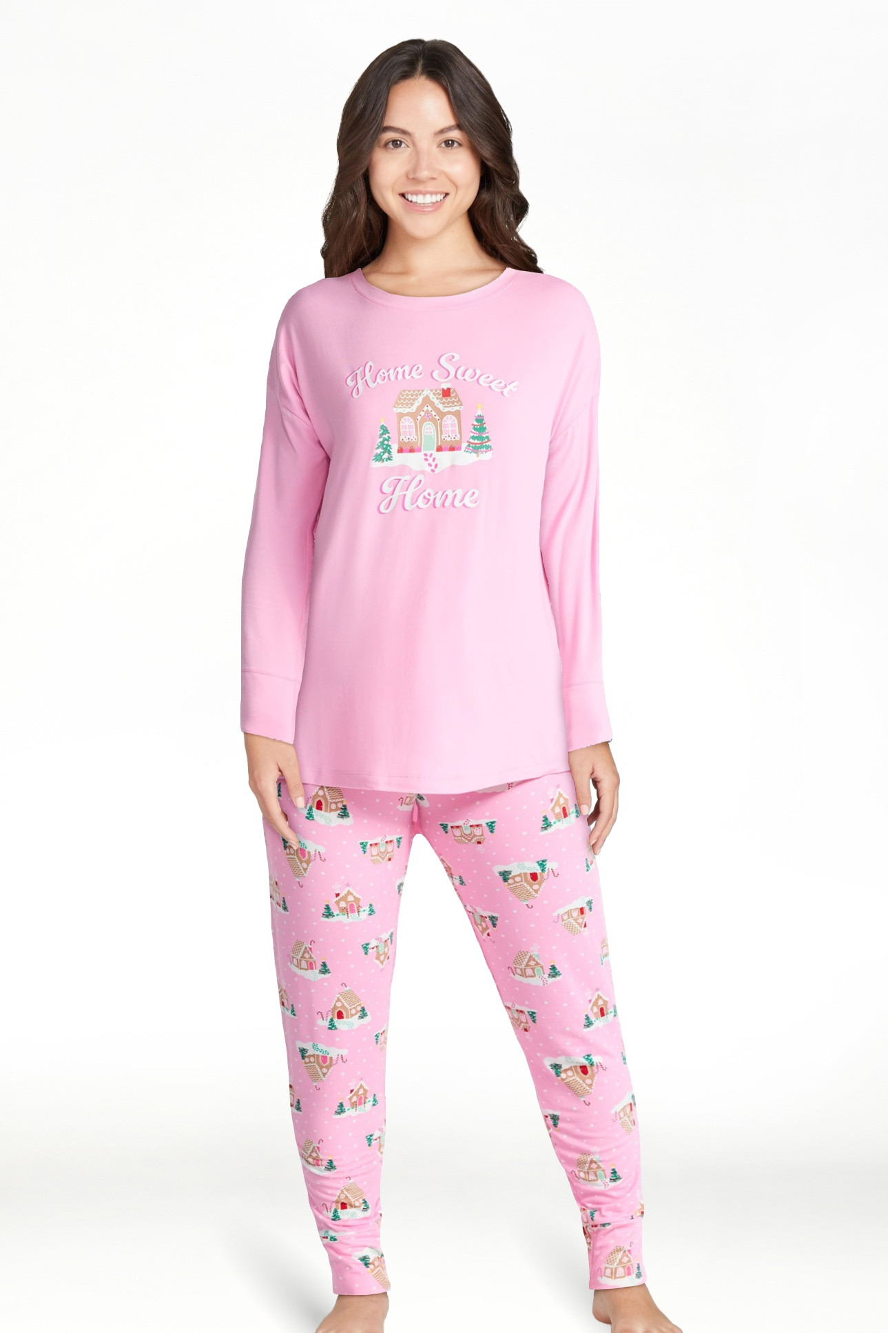 Jaclyn Women's and Women's Plus Holiday Graphic Sleep Tee and Jogger Pants Pajama Set, 2-Piece, S... | Walmart (US)